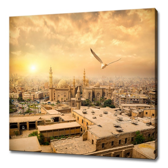 Sunset Over Mosque Sultan Hassan In Cairo Modern Design Home Decor Print Wall Art Picture