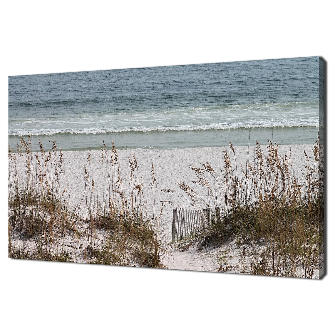 Sandy Beach Dunes Seascape, Modern Art Print