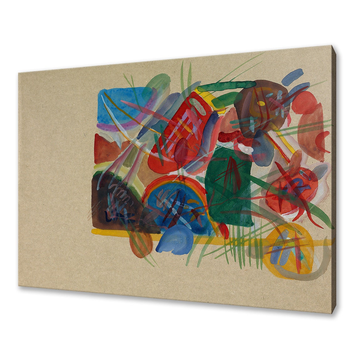 Wassily Kandinsky Aquarell Mit Wald Und Regenbogen 1913 Classic Design Abstract Decor Reproduction Print Wall Art