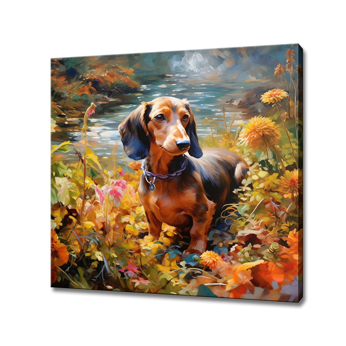Beautiful Dachshund Dog Animal Print Gift For Dachshund Dog Lover Colourful Dog Portrait Painting Print Dachshund Dog Wall Art