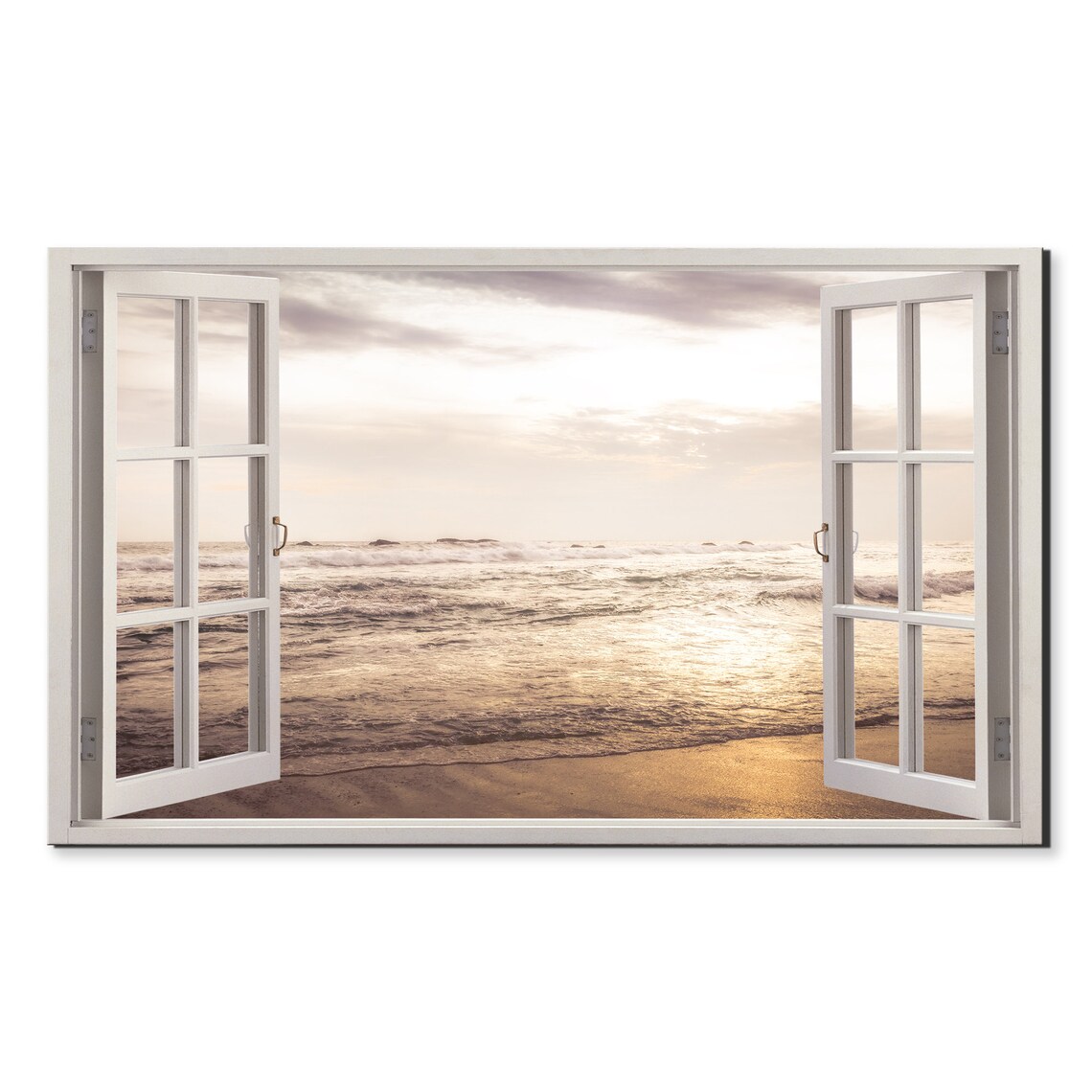 Sea Beach Surf Waves Seascape Window View Art Print
