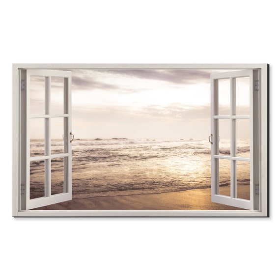 Sea Beach Surf Waves Seascape Window View Art Print