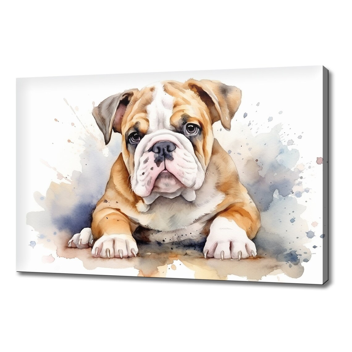 Cute English Bulldog Puppy Dog Watercolour Print Art Modern Design Home Decor Animal Pet Print Wall Art Gift For Dog Lover