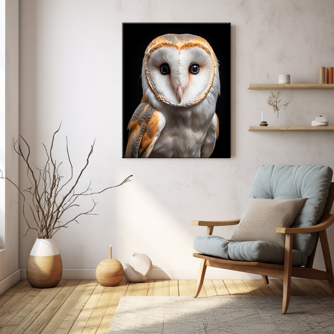 Barn Owl Bird Art Print, Farmhouse Wall Decor - Image 4