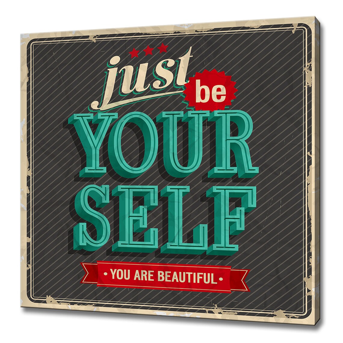 Just Be Yourself You Are Beautiful Vintage Typography Quote Wall Art Poster