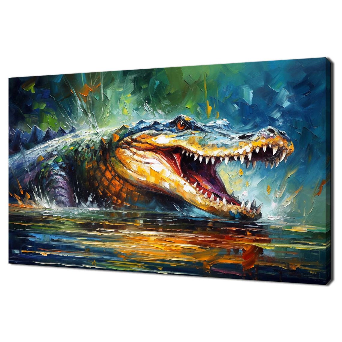 Colourful Angry Alligator Crocodile Animal Art Print