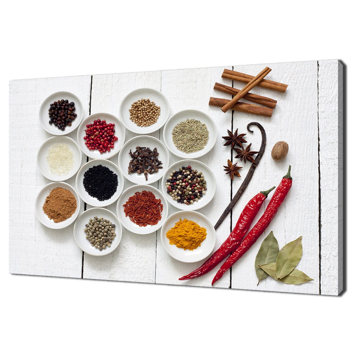 Spices and Dried Vegetables, Modern Wall Art Print