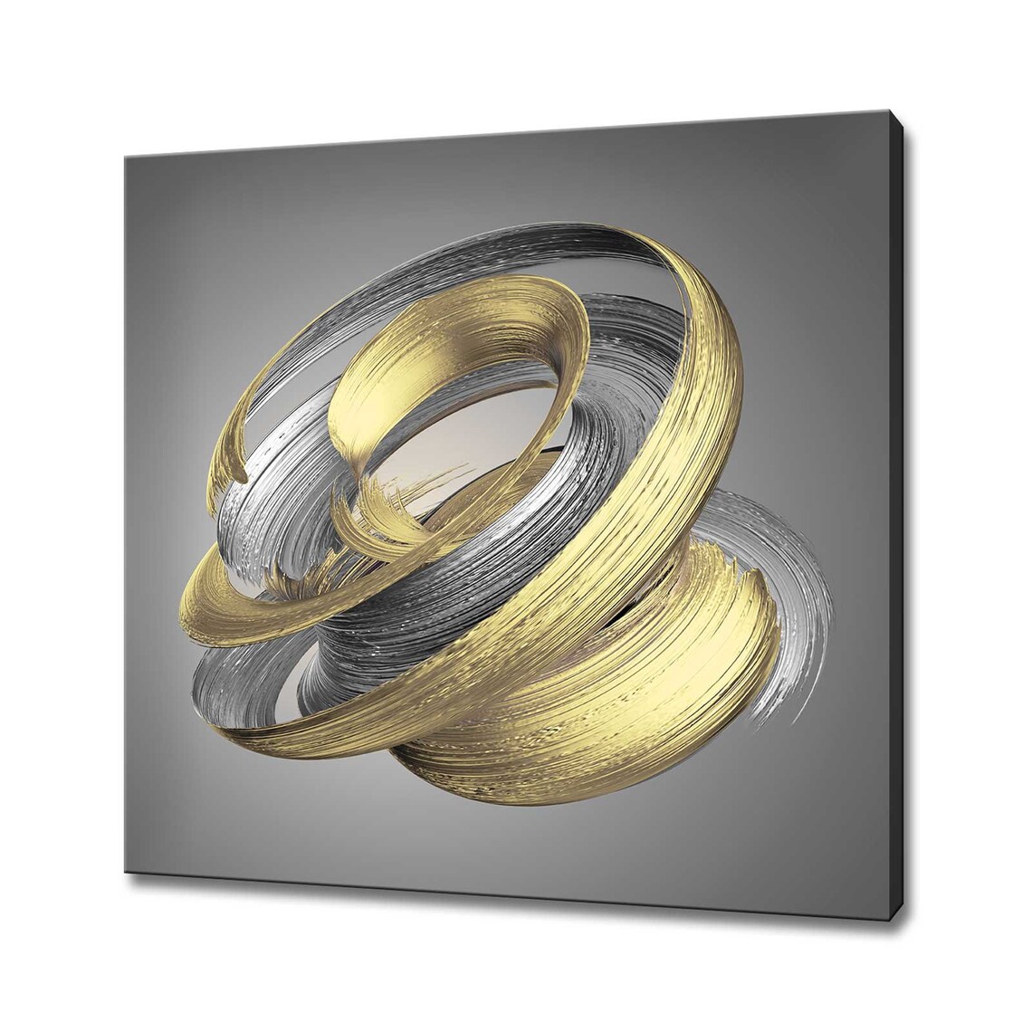 Chrome Metallic Brush Stroke Modern Design Art Print