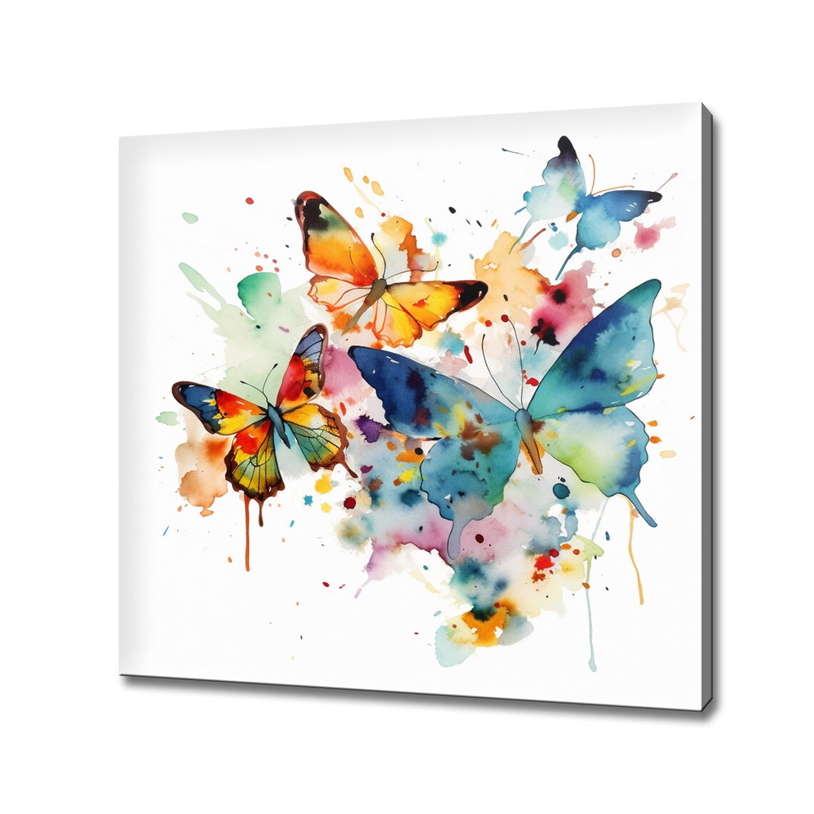 Butterflies Watercolor Art Print, Modern Design