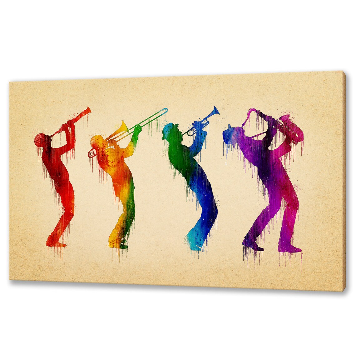 Jazz Band Players, Watercolor Style Music Print