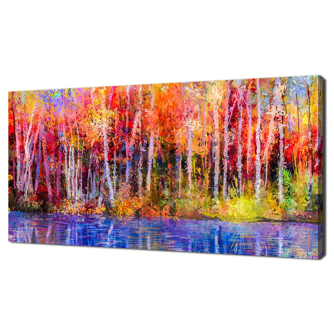 Autumn Landscape Trees and Forest, Modern Design Art Print