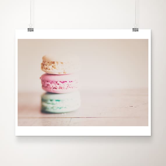 Pastel Macaron Stack Photograph French Bakery Sweet Treat Poster