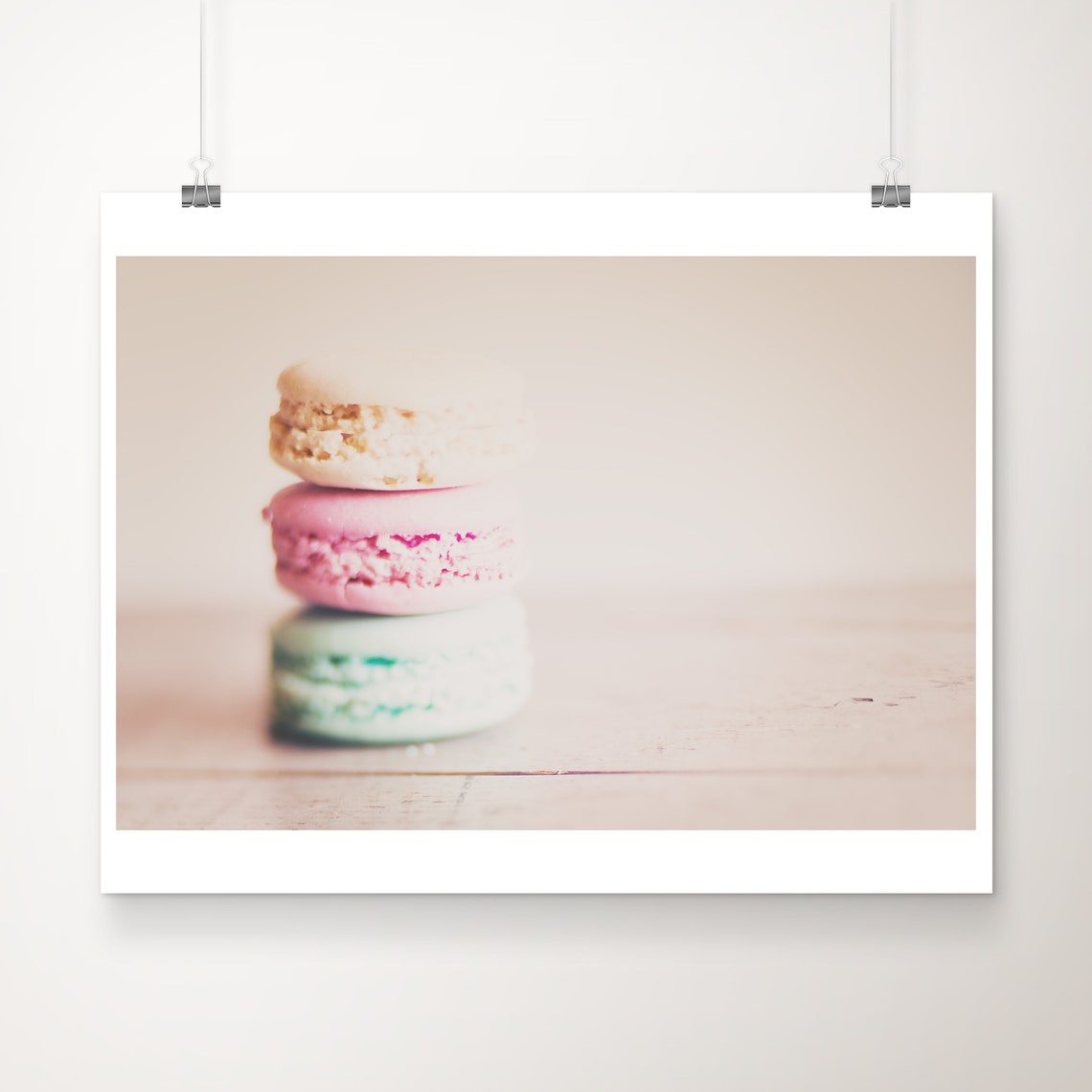 Pastel Macaron Stack Photograph French Bakery Sweet Treat Poster