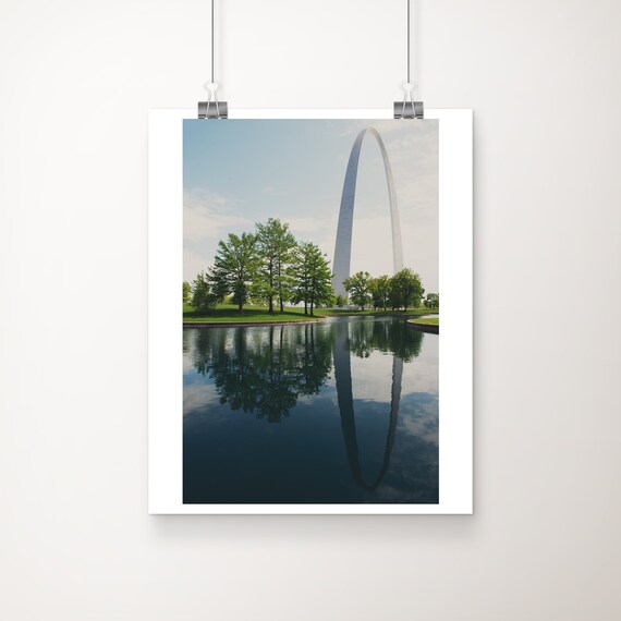 Gateway Arch St Louis Reflection Photograph Missouri Travel Poster