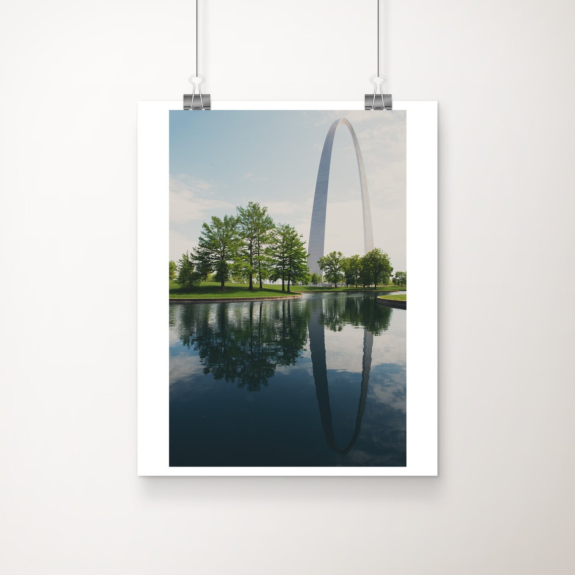 Gateway Arch St Louis Reflection Photograph Missouri Travel Poster