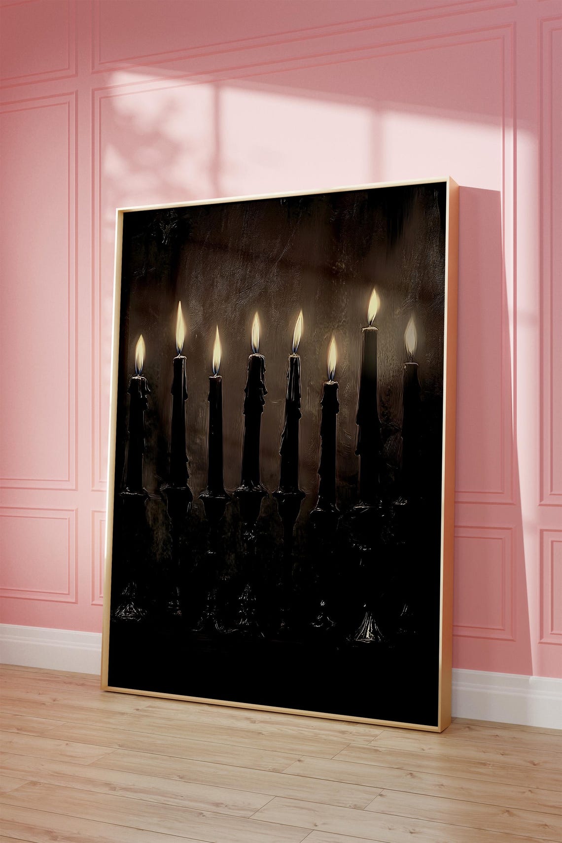 Burning Black Candles Dark Gothic Moody Dramatic Halloween Wall Art - Image 4