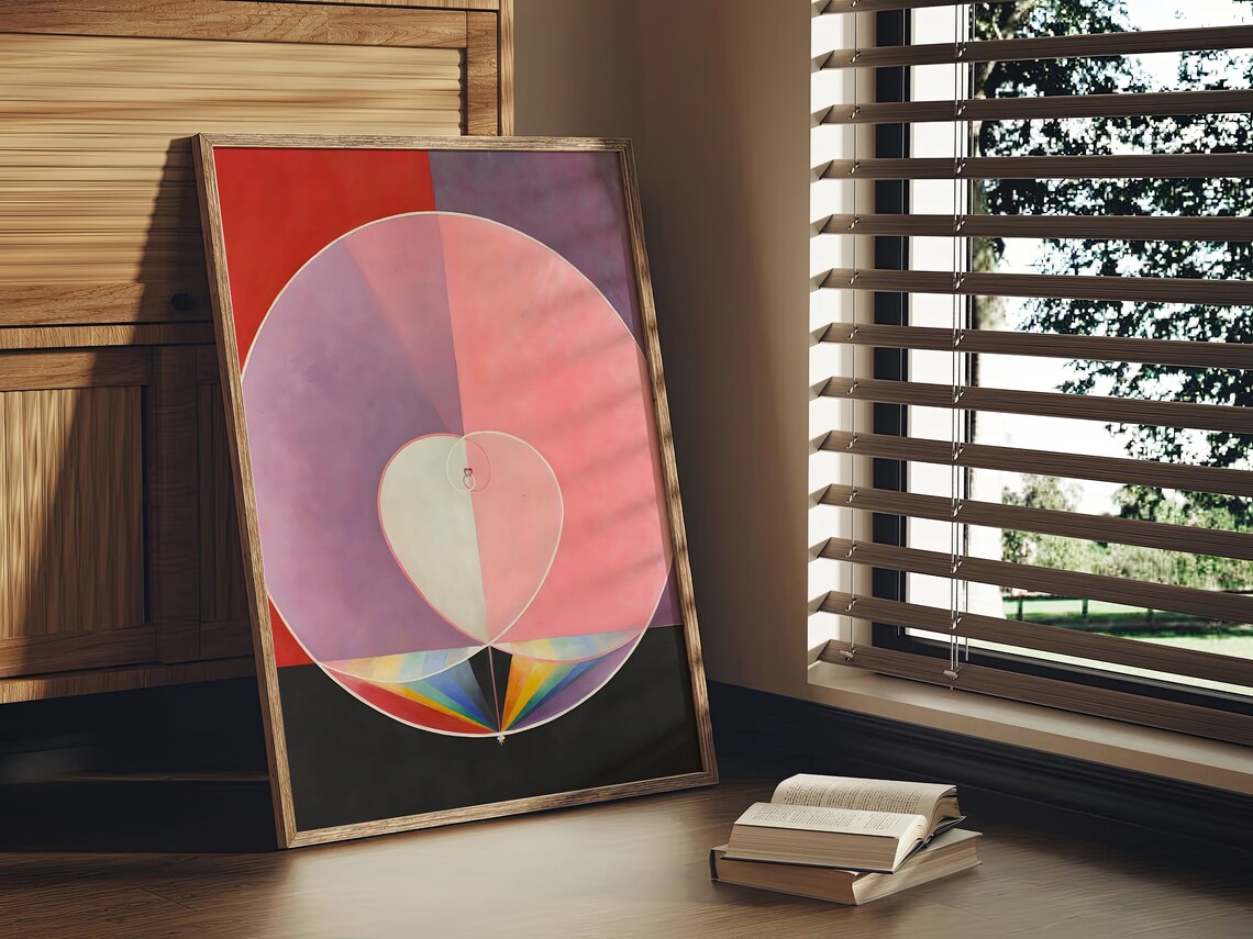 Hilma af Klint Pink Spiral Rainbow Mystical Abstract Art Poster
