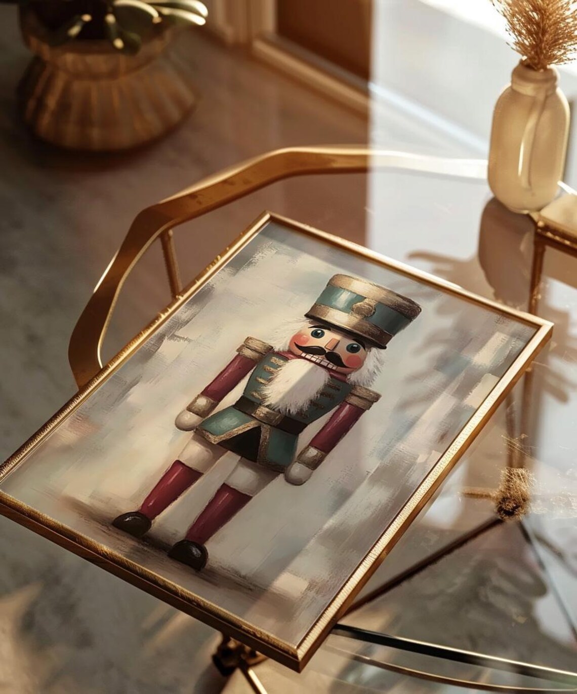 Vintage Christmas Nutcracker Soldier Holiday Portrait Art Poster - Image 2