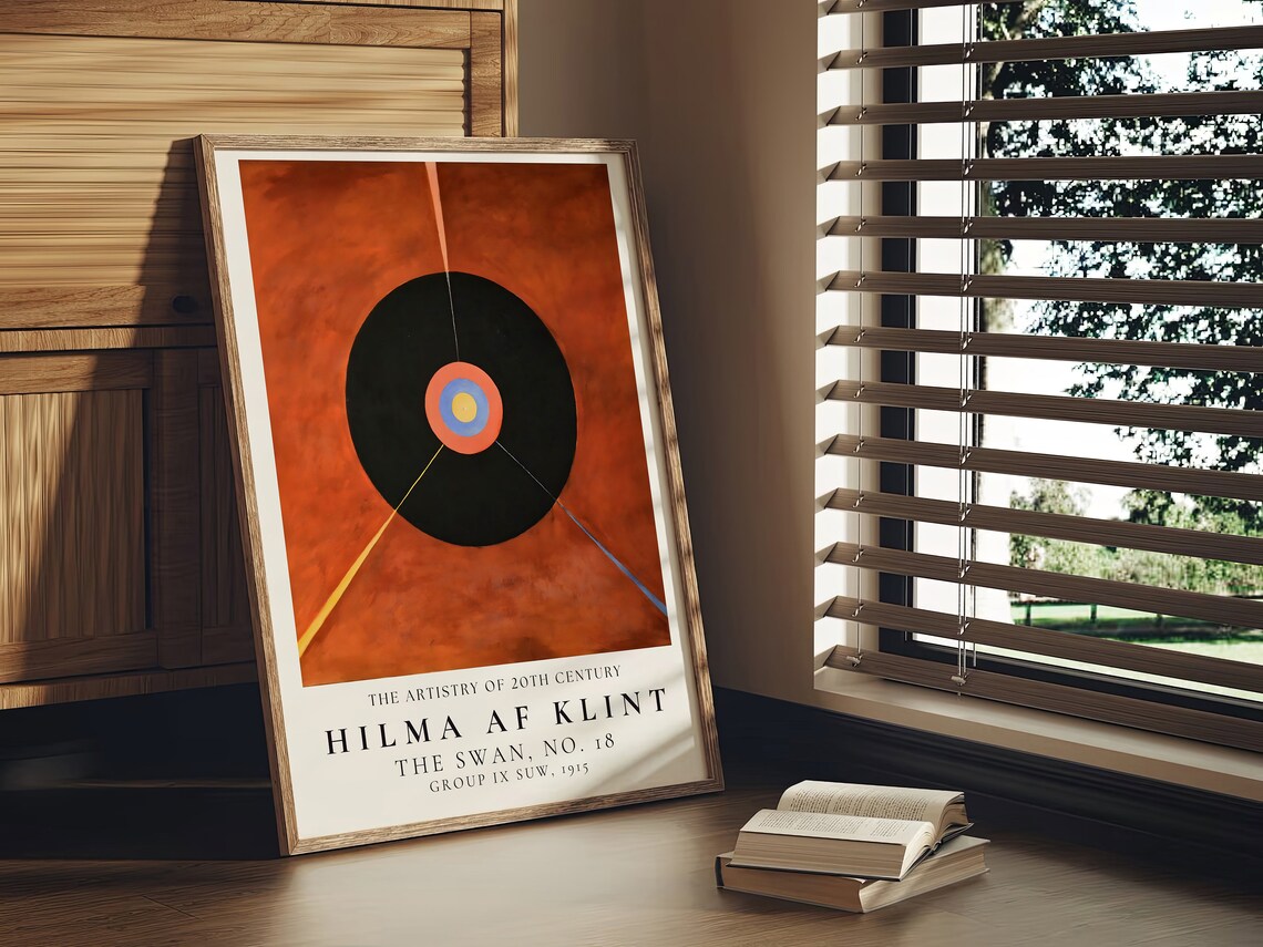 Hilma af Klint The Swan No 18 Cosmic Disc Orange Abstract Poster - Image 2