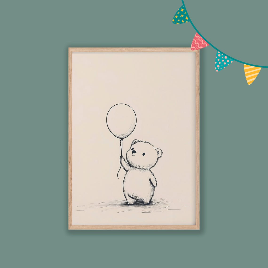 Bear Nursery Decor Baby Room Wall Art Nursery Decor Prints Animal Boho Kids Room Decor Instant Playroom Print