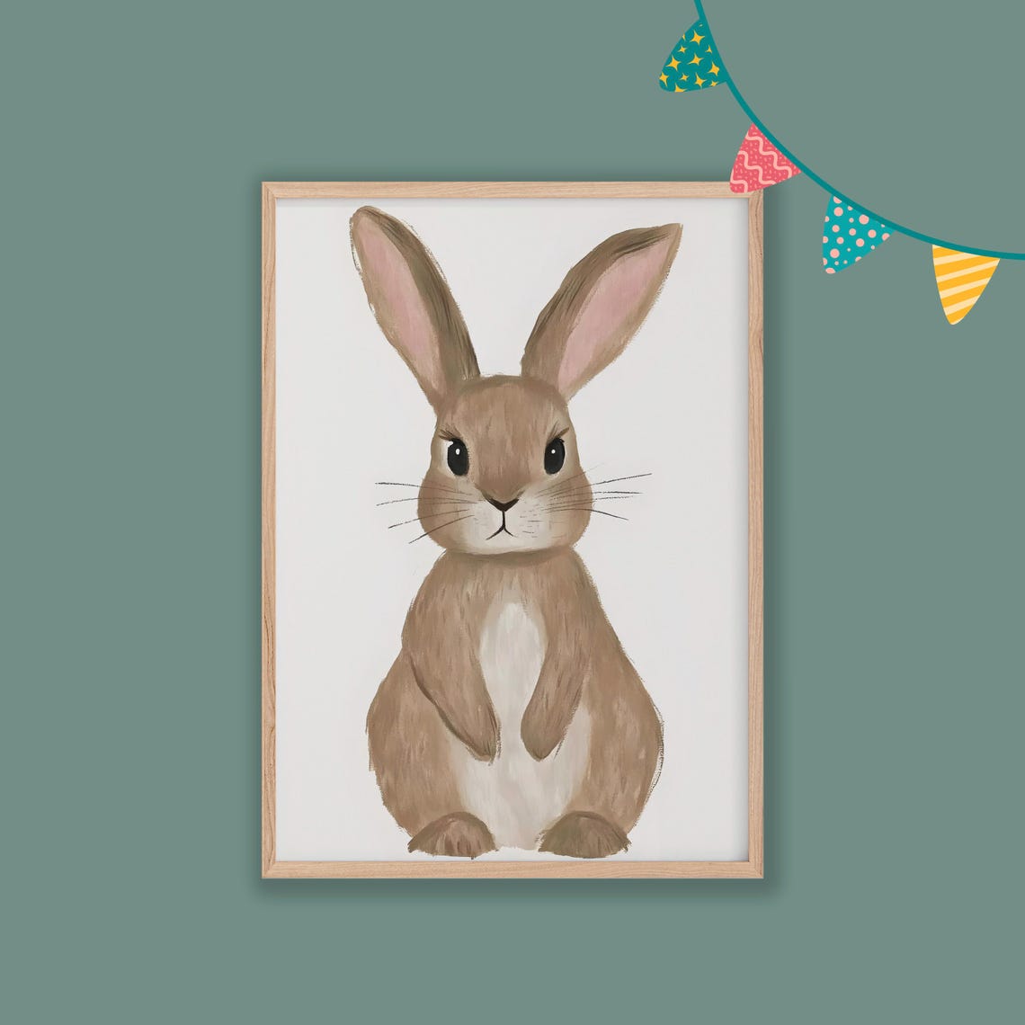 Bunny Nursery Decor Baby Room Wall Art Nursery Decor Prints Animal Boho Kids Room Decor Instant Playroom Print