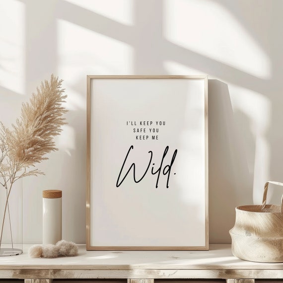 Keep You Safe Keep Me Wild Wall Art Therapy Print Vintage Bar Cart Retro Wall Art Aesthetic Kitchen Decor Poster College Apartment Decor