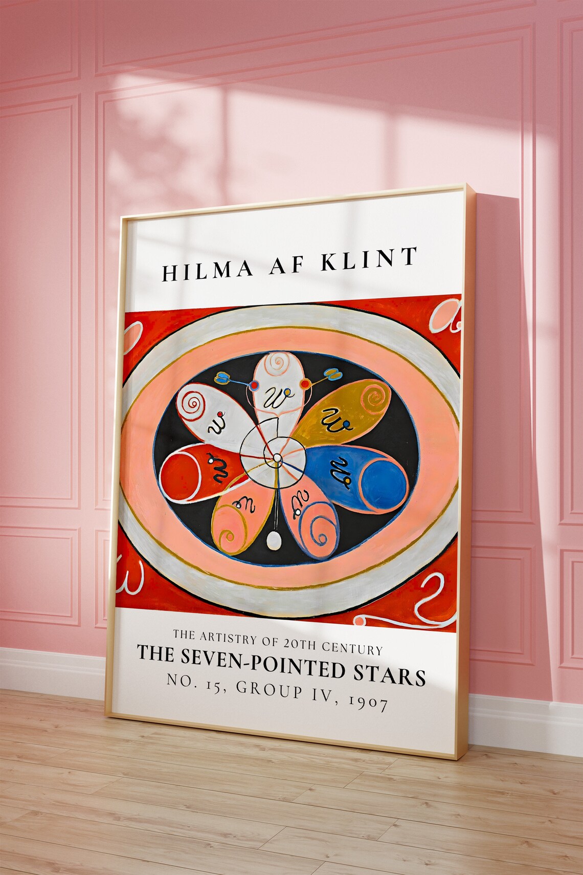 Hilma af Klint Seven Pointed Stars No 15 Colorful Wheel Poster - Image 3