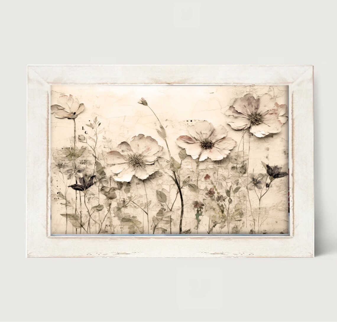 Monochrome Flowers Botanical Art Print, Kitchen Decor - Image 4