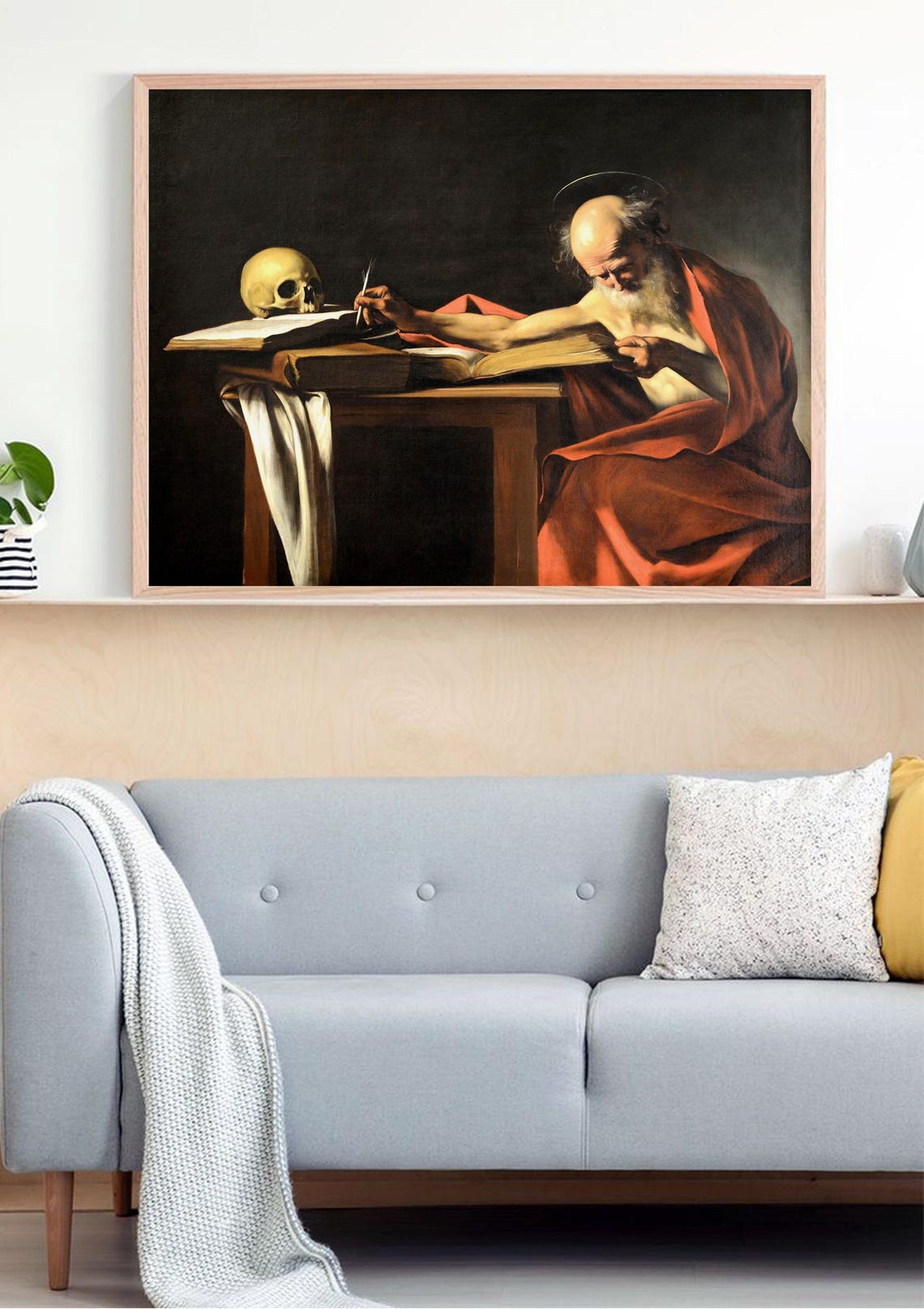 Caravaggio Saint Jerome Writing, Vintage Art Print - Image 5