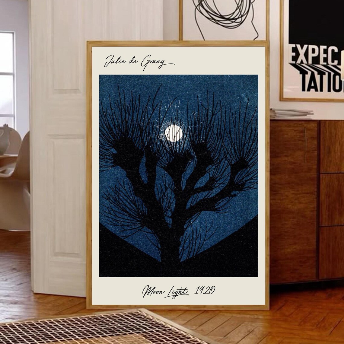 Julie De Graag Moon Light, Vintage Night Scene