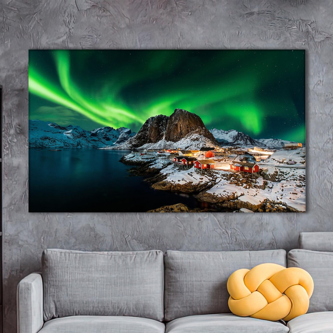 Aurora Borealis, Northern Lights Winter Landscape Art Print