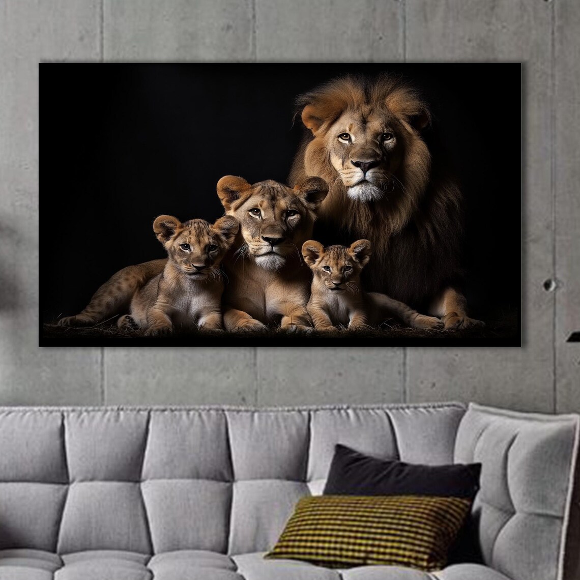 Lion Family African Safari Wildlife Art Print