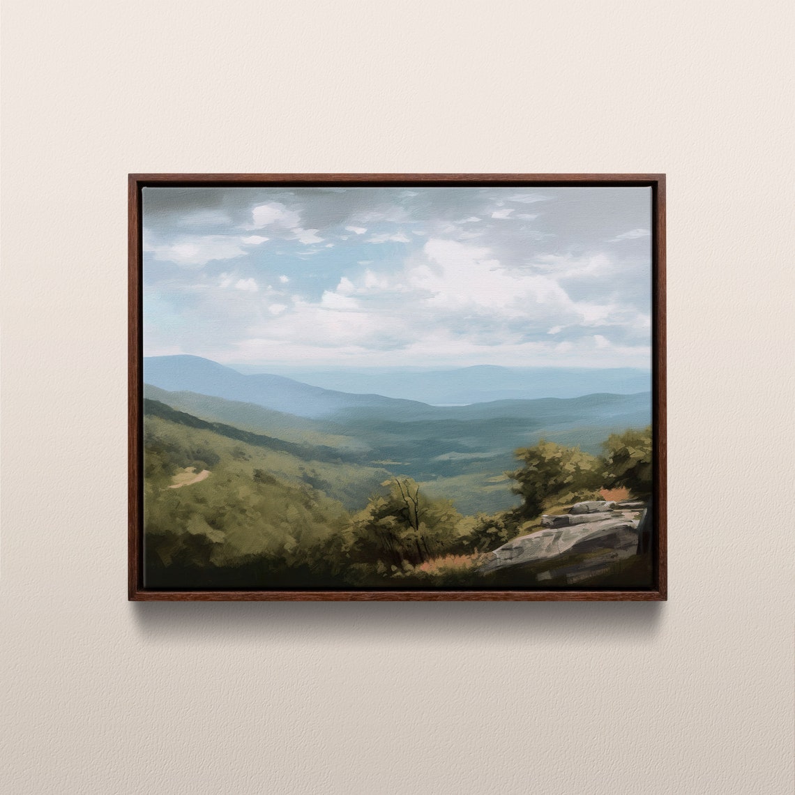 Blue Ridge Parkway Vintage Oil Painting Art Print