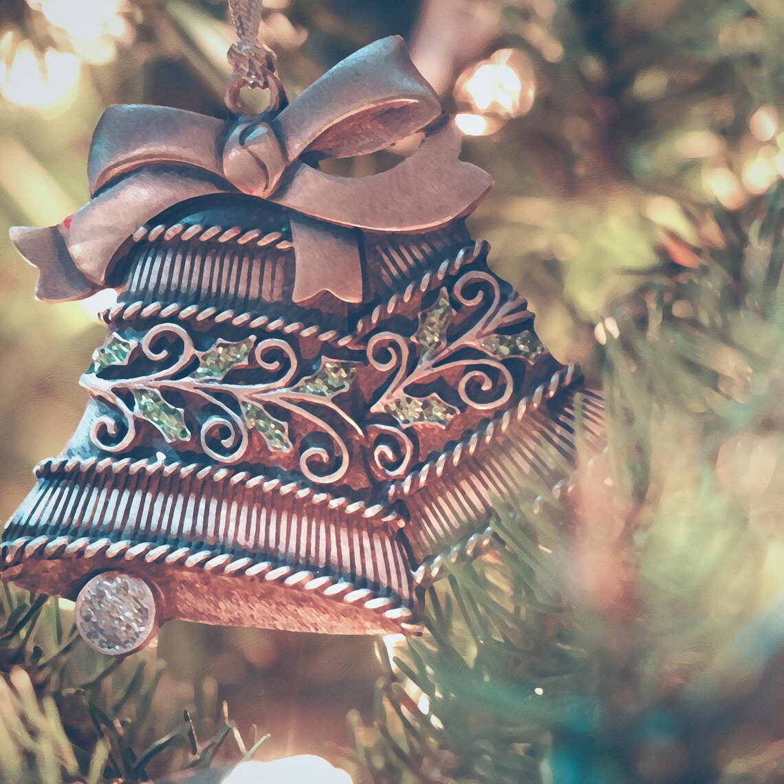 Christmas Tree Bells Ornament Painting, Christmas Decor - Image 3