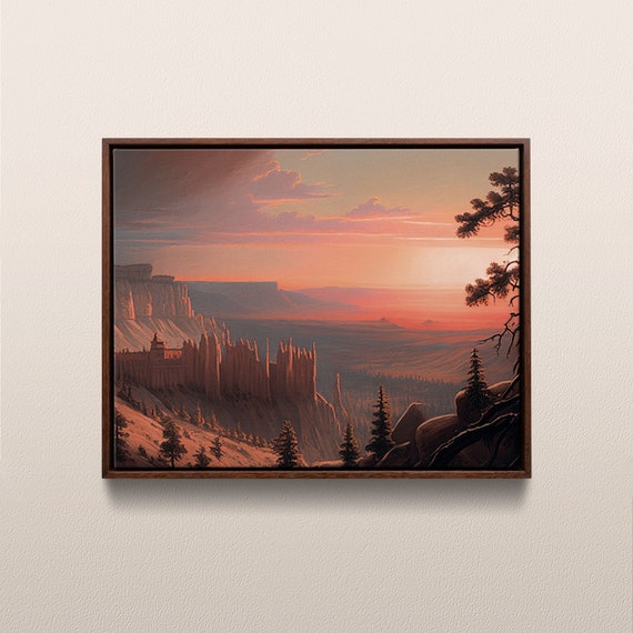 Bryce Canyon Sunrise Vintage Oil Painting Art Print