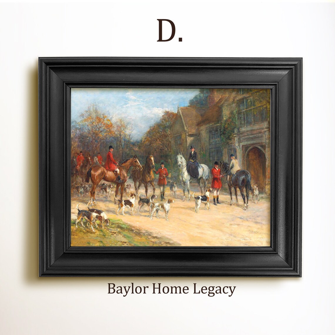 Fox Hunting Scene, English Equestrian Oil Painting Print - Image 2