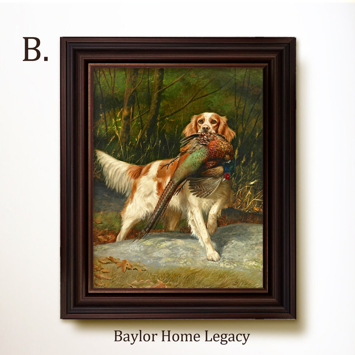 Irish Setter With Pheasant, Rustic Country Art Print - Image 4