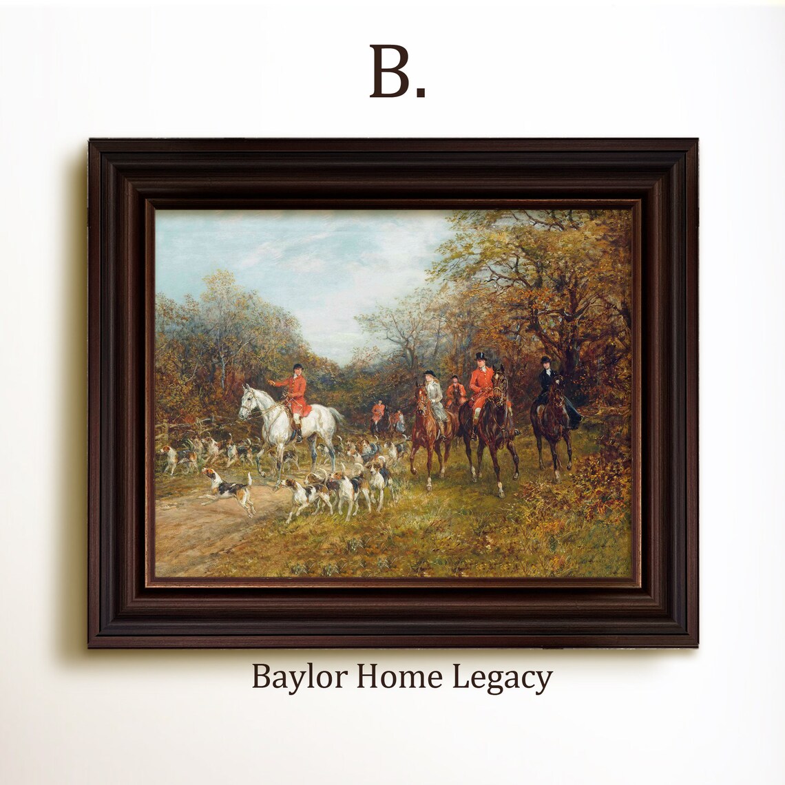 Fox Hunting Scene, Equestrian Oil-Painting Art Print - Image 4