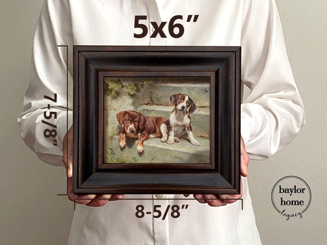 Hound Puppies Rustic Country Farmhouse Dog Art Print - Image 2