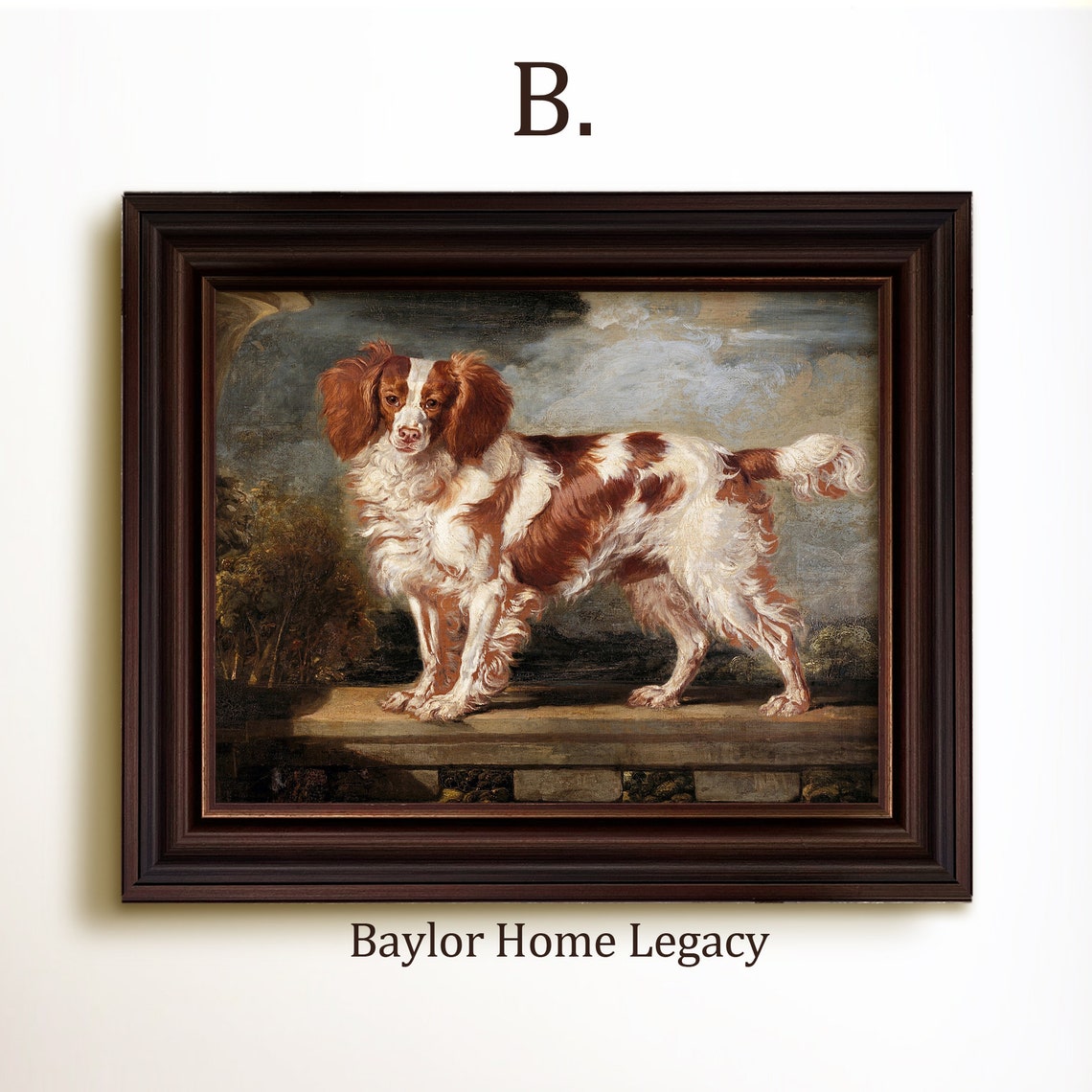 Cavalier King Charles Spaniel Standing Vintage Toy Dog Portrait Poster - Image 4