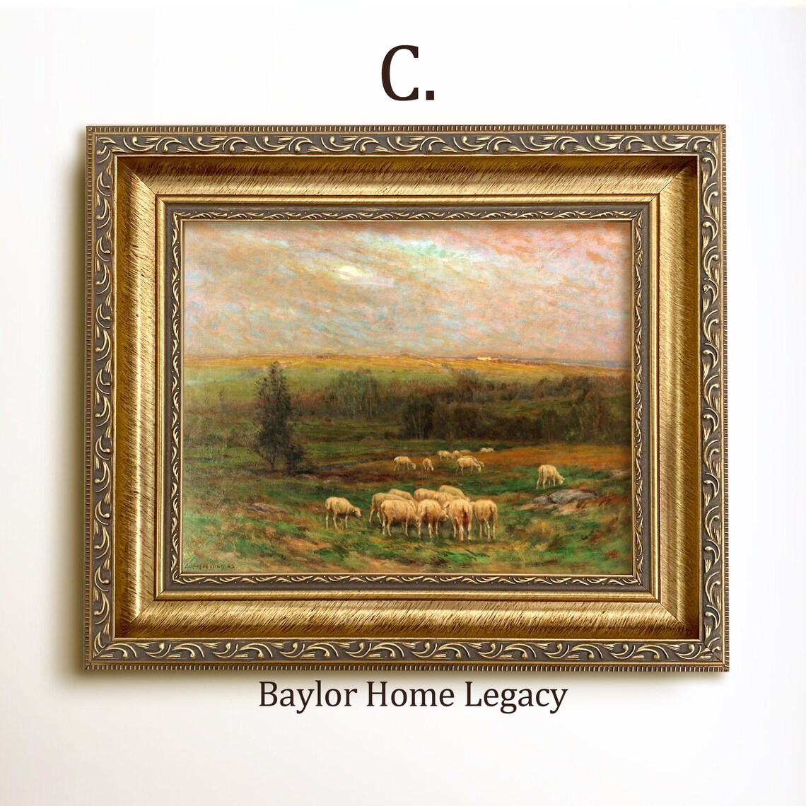 Sheep Oil Painting Print, Rustic Farmhouse Decor - Image 3