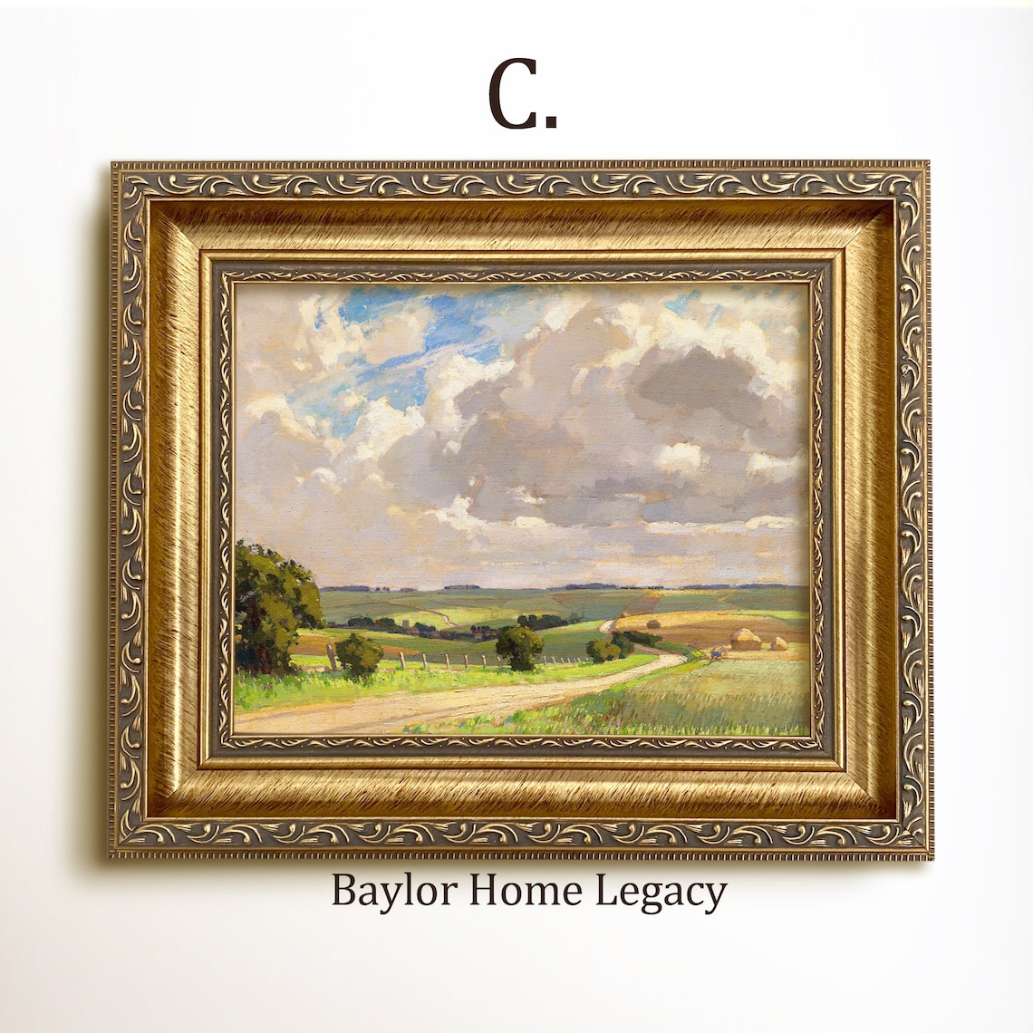English Countryside Oil Painting, Rustic Landscape Art Print - Image 3