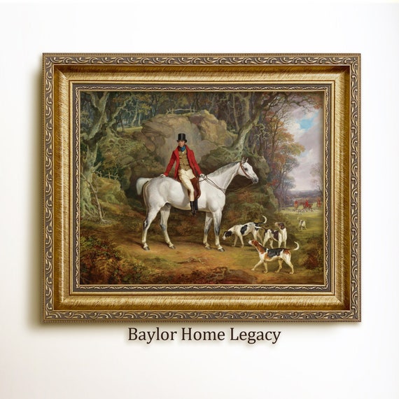 Fox Hunt Scene, Vintage English Landscape Art Print