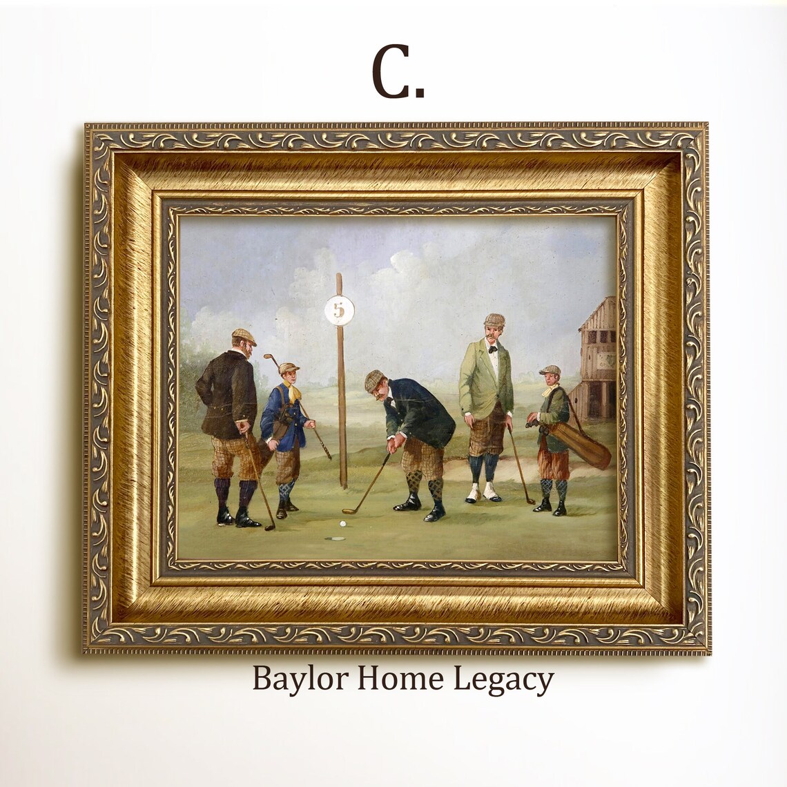 Golfers Oil Painting Wall Art Print, Fine Art - Image 3