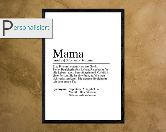 Mama Definition Poster Picture Gift Mothers Day Mothers Day Gift