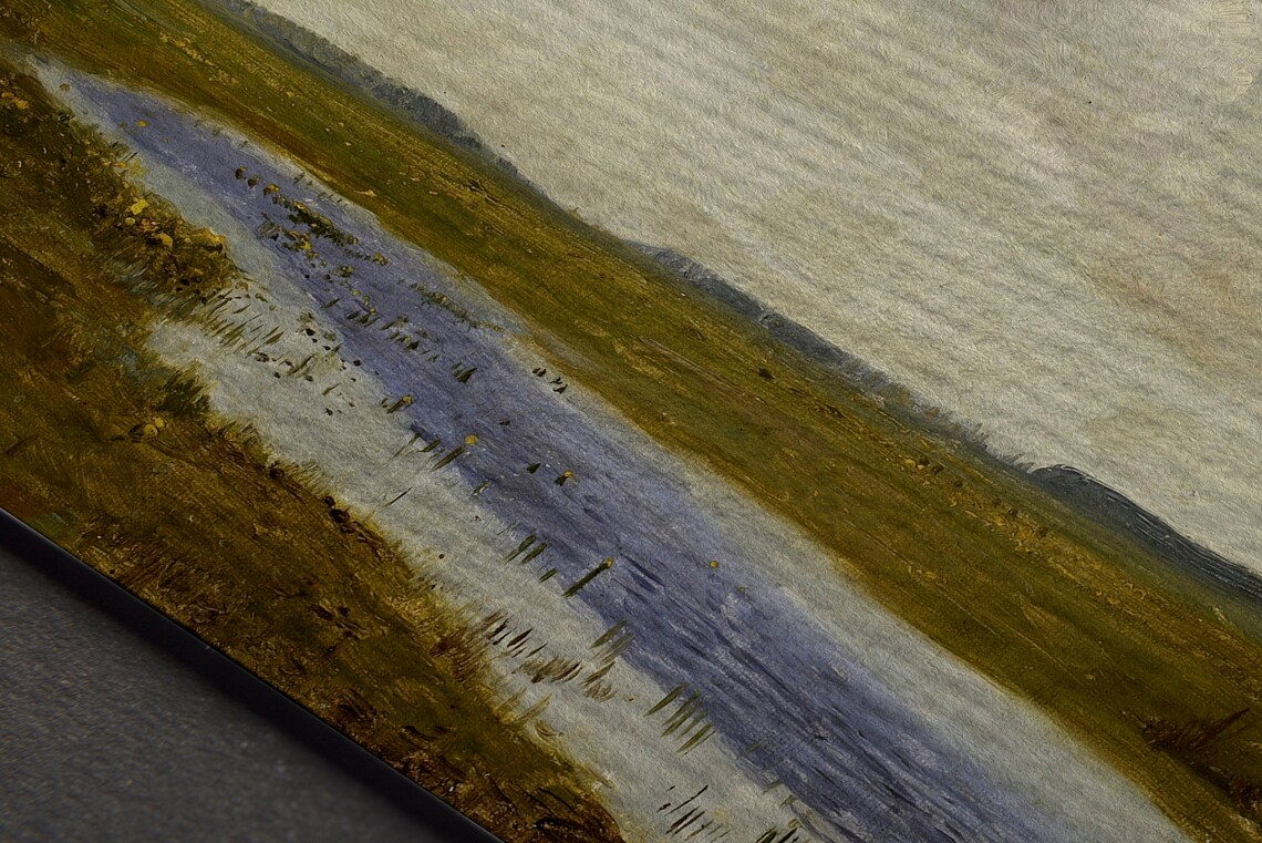 Moody River Through a Green Marsh Vintage Landscape Painting Poster - Image 3
