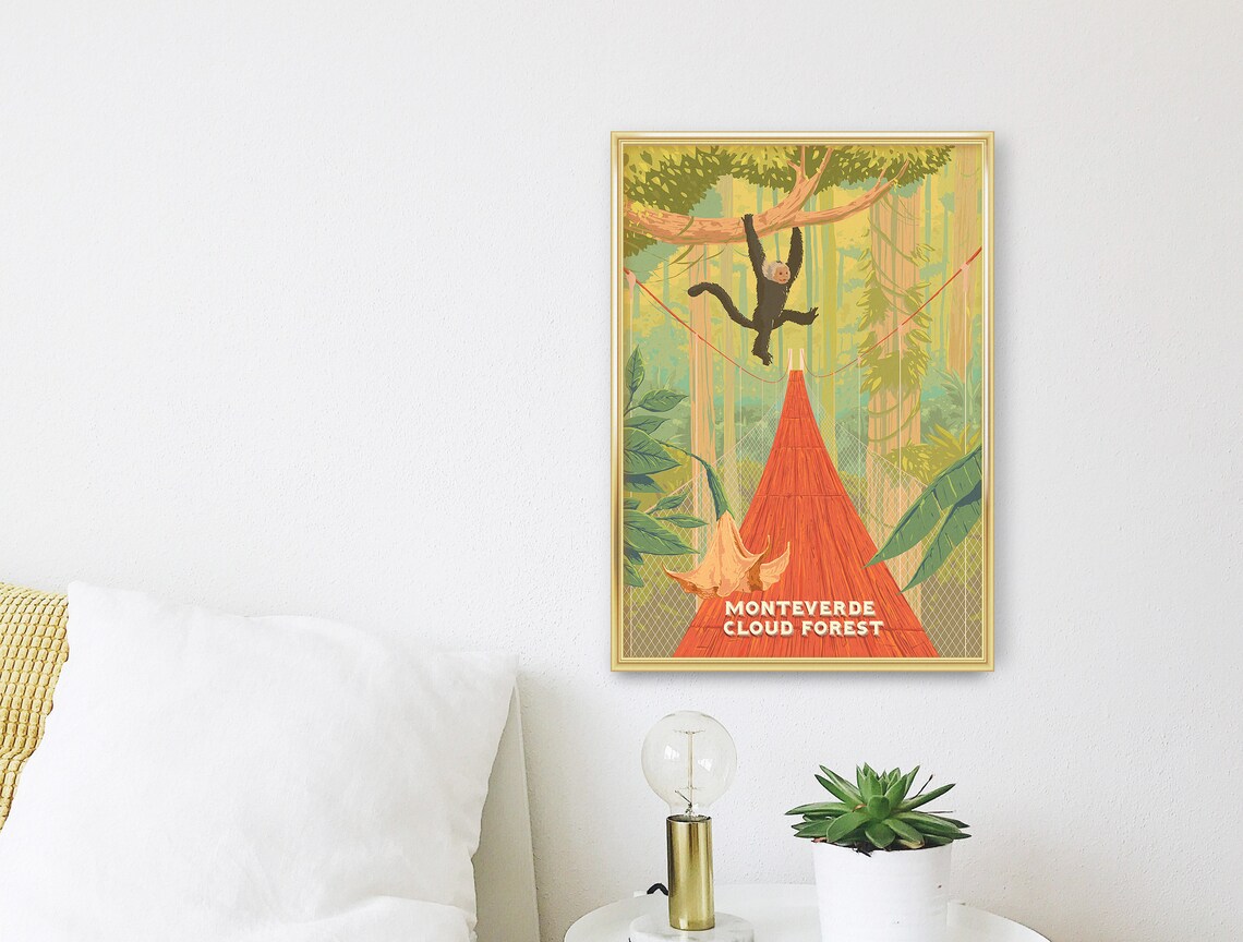 Monteverde Cloud Forest Costa Rica Travel Poster - Image 3