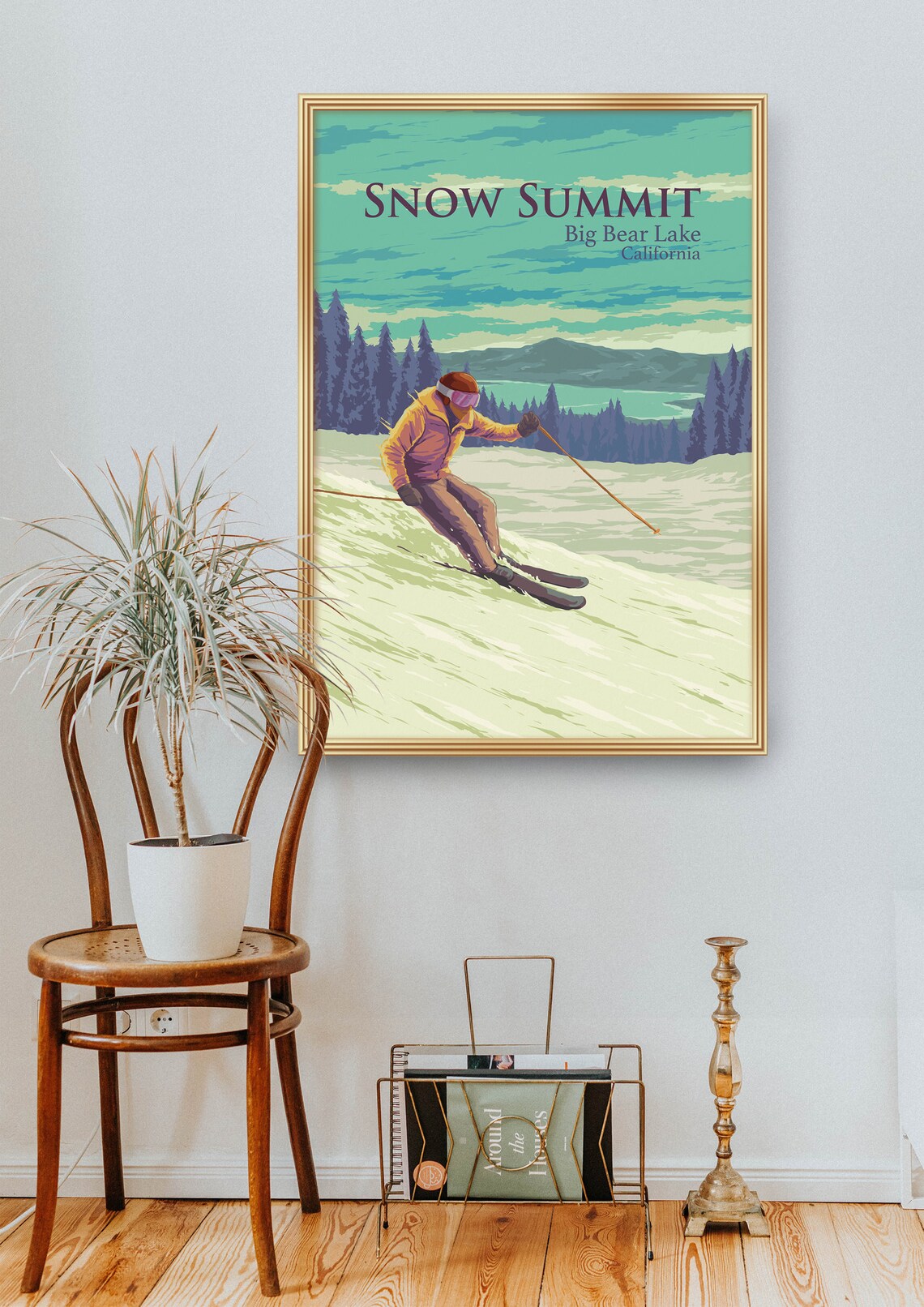 Snow Summit Big Bear Lake California Skiing Resort Travel Poster - Image 2
