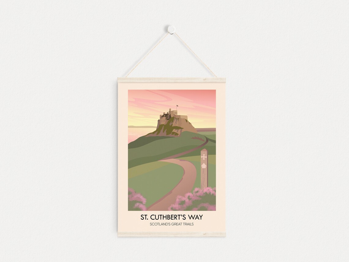 St Cuthberts Way Vintage Travel Poster, Scottish Borders - Image 4