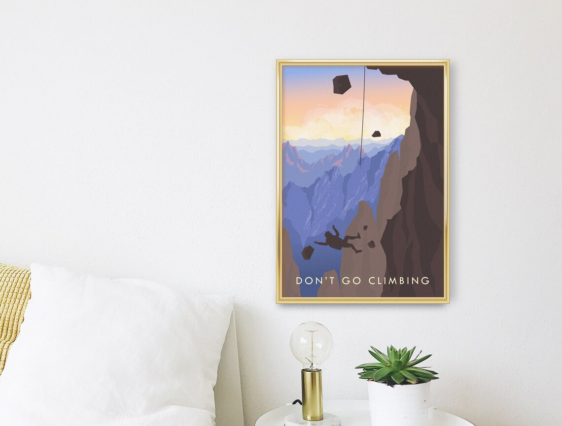 Dont Go Climbing Vintage Travel Poster, Adventure Art Print - Image 3